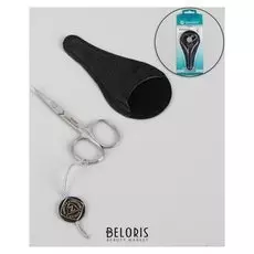 Ножницы маникюрные, узкие, загнутые, 9 см, цвет серебристый