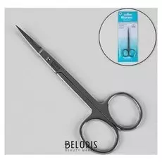 Ножницы маникюрные, загнутые, 10,5 см, цвет серебристый