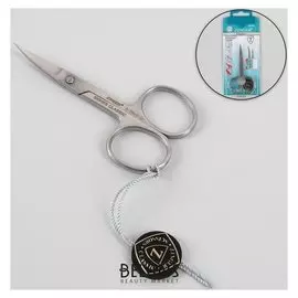 Ножницы маникюрные, загнутые, широкие, 9 см, цвет серебристый, B-116-d-(Fd)-sh