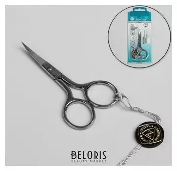 Ножницы маникюрные, загнутые, узкие, 9,5 см, цвет серебристый, в-106-s-sh