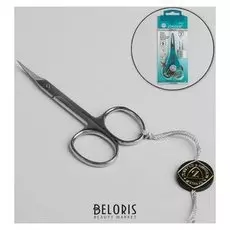 Ножницы маникюрные, загнутые, узкие, 9,5 см, цвет серебристый, в-128-s-sh