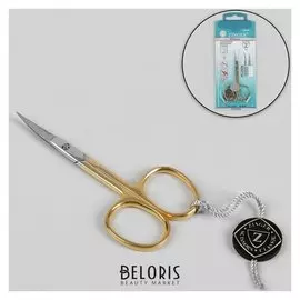 Ножницы маникюрные, загнутые, узкие, 9 см, цвет золотистый/серебристый, в-113-hg-sh