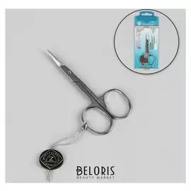 Ножницы маникюрные, загнутые, зауженные, 9,5 см, цвет серебристый, в-119-s-sh