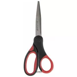 Ножницы Office прорезиненные ручки красно-черные 2-х сторонняя заточка блистер