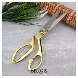 Ножницы закройные, самозатачивающиеся, скошенное лезвие, 24 см, цвет золотой