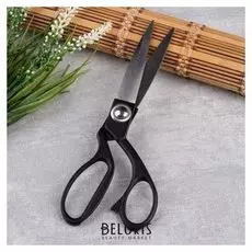 Ножницы закройные, скошенное лезвие, 20 см, цвет чёрный