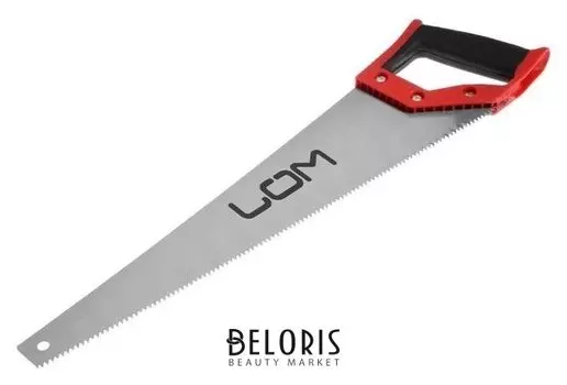Ножовка по дереву Lom, обрезиненная рукоятка, 7-8 Tpi, 450 мм