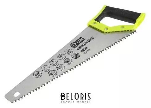 Ножовка по дереву ON 03-01-840, двусторонняя заточка, закаленый зуб 8 мм, 400 мм
