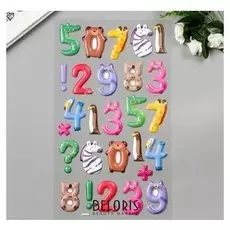 Объёмные наклейки Room Decor "Весёлые цифры" 24х41 см