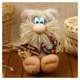 Оберег «Домовой федя», с подковой, 16 см