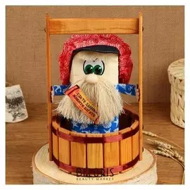 Оберег - домовой "Нафаня в бочке", H = 28 см, D = 17 см