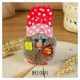 Оберег «Домовой с бочонком», 10 см