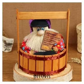 Оберег - домовой "Семен в бочке", H = 23 см, D = 19