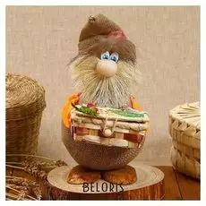 Оберег «Домовой васёк», с сундуком, 24 см