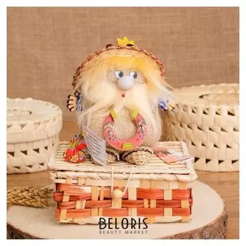 Оберег - шкатулка «Домовой», на сундучке, 12х17х19 см