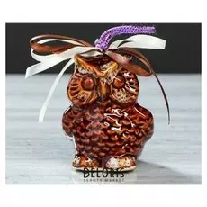 Оберег "Сова-колокольчик" 10 см, коричневая