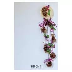 Оберег "Тарелка и виноград", сиреневый, 80 см