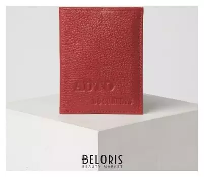 Обложка для автодокументов 2 в 1 (С портмоне), цвет красный