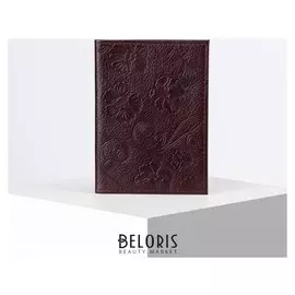 Обложка для автодокументов, 9,5*0,3*13,5, нат.мебельная, "Колокольчик 3d", бургунди