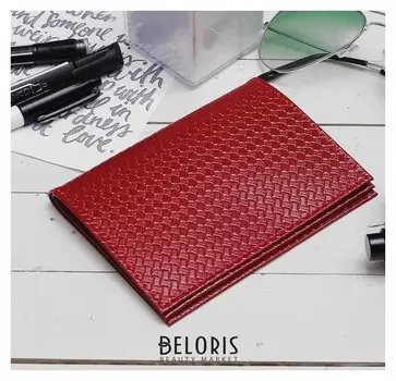 Обложка для автодокументов и паспорта, цвет красный