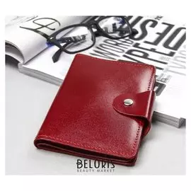 Обложка для автодокументов и паспорта, гладкий, цвет красный