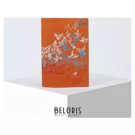 Обложка для паспорта 9,5*0,3*13,5, "Летящий флаг", рыжий