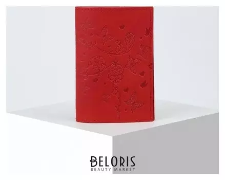 Обложка для паспорта 9,5*0,3*13,5, "Вдохновение", красный