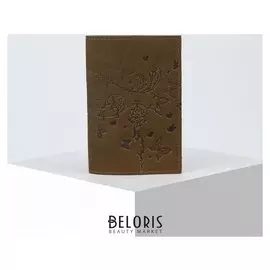 Обложка для паспорта 9,5*0,3*13,5, "Вдохновение", оливковый