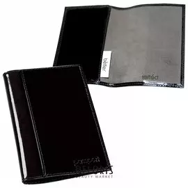 Обложка для паспорта Befler "Classic", натуральная кожа, тиснение"Passport", черная