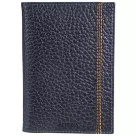 Обложка для паспорта Fabula "Brooklyn", натуральная кожа, контрастная отстрочка, синяя