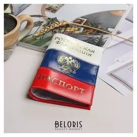 Обложка для паспорта, флаг, цвет триколор