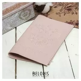 Обложка для паспорта, герб, флотер, цвет кремовый