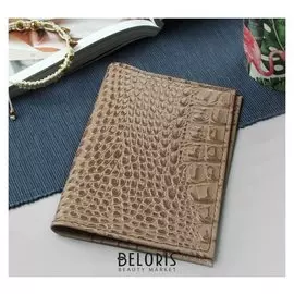 Обложка для паспорта, кайман, цвет бежевый