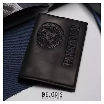 Обложка для паспорта, латинские буквы, цвет чёрный