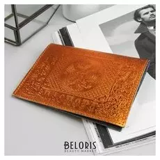 Обложка для паспорта, металлик, цвет оранжевый