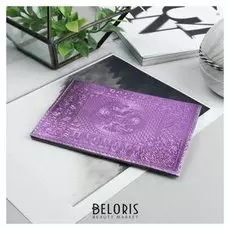 Обложка для паспорта, металлик, цвет сиреневый