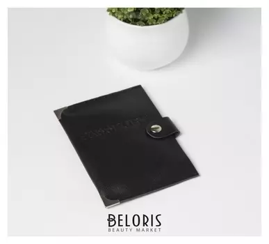 Обложка для паспорта, на клапане, цвет чёрный