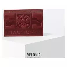 Обложка для паспорта, тиснение конгрев, цвет бордовый