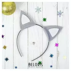 Ободок «Кошечка» цвет серый