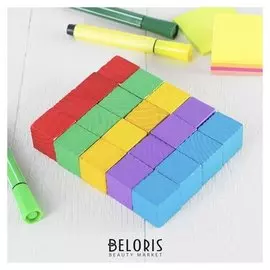 Обучающий материал, набор 20 кубиков: 2,5 × 2,5 см; цветные большие