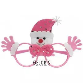 Очки карнавальные "Розовый снеговик", 19х12х3,5 см, полипропилен/нетканый материал