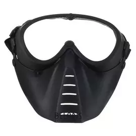 Очки-маска для езды на мототехнике, визор прозрачный, черный