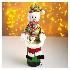 Одежда на бутылку «Снеговик»