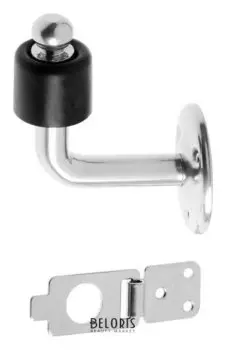 Ограничитель дверной с фиксатором 60х50 мм, цвет хром