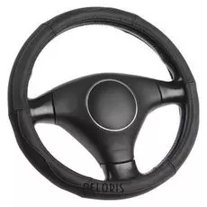 Оплётка Cartage, натуральная кожа, перфорация, размер 38 см, красная строчка, черный