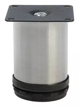 Опора мебельная, регулируемая, D=50 мм, H=80 мм, цвет сатиновый никель