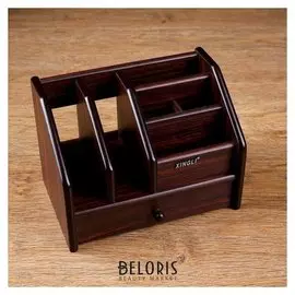 Органайзер 6 секций, ящик, дерево в полоску, 22х15х16 см