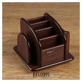 Органайзер 6 секций, серия зебрано с кантом темным, вращение 15*18см