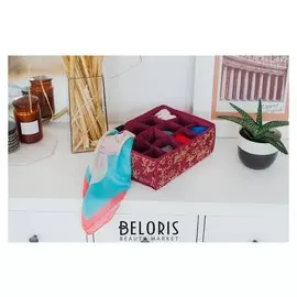 Органайзер для белья, 12 ячеек, 32х24х12 см,"Бордо", цвет бордовый