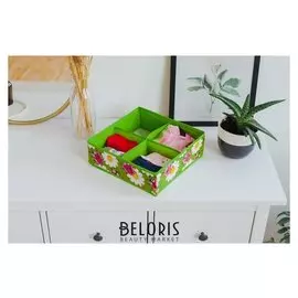 Органайзер для белья 29×29×10 см "Божьи коровки", 4 ячейки